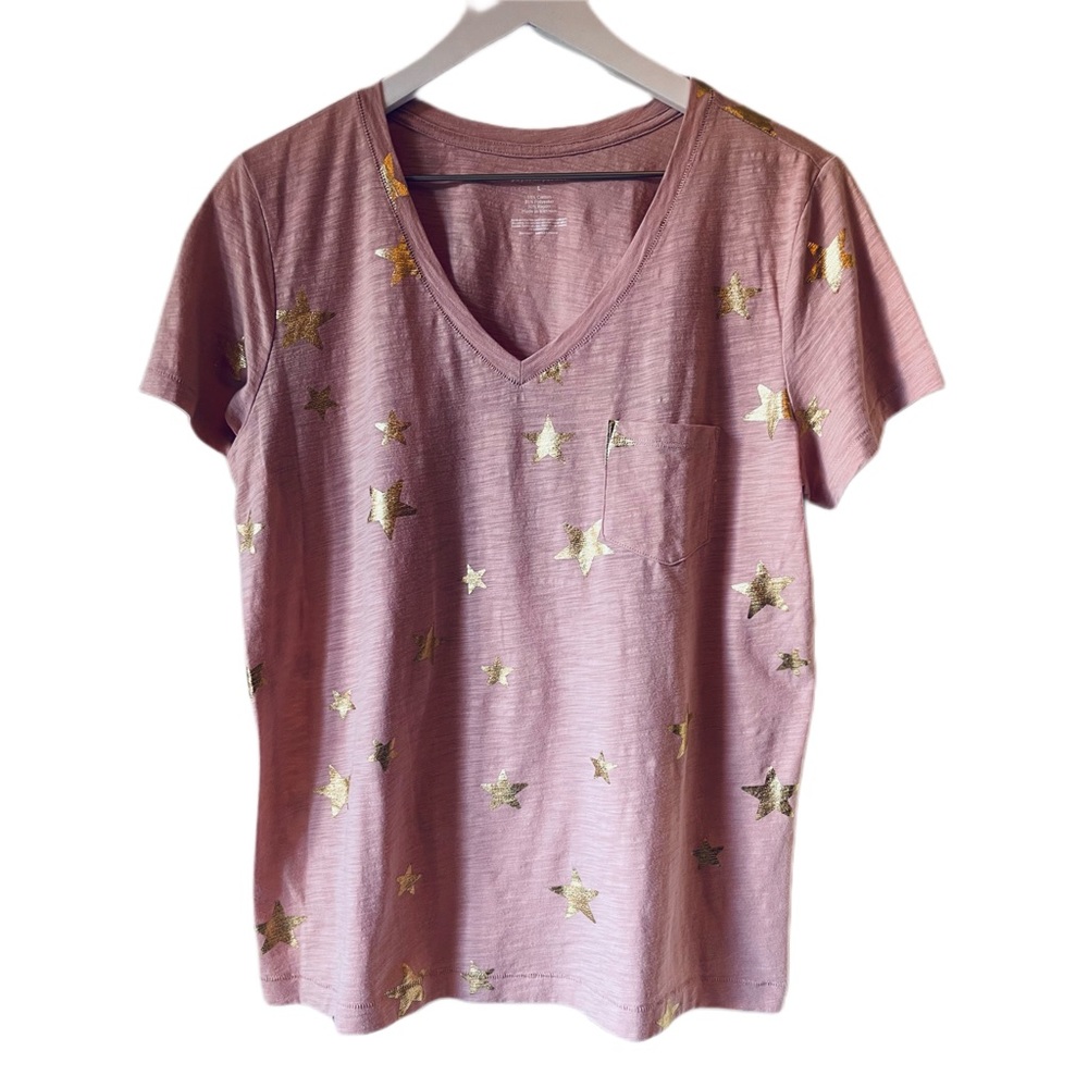 Peyton & Parker pink tee with gold stars